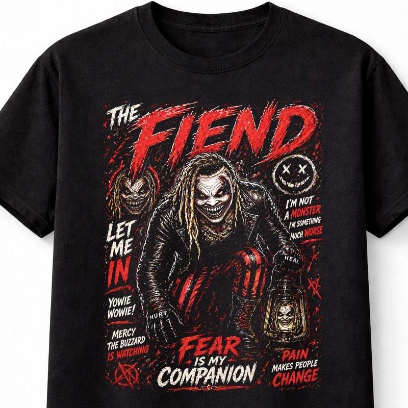 The Fiend Fear Is My Companion Bray Wyatt Horror Let Me Graphic Unisex TShirt S