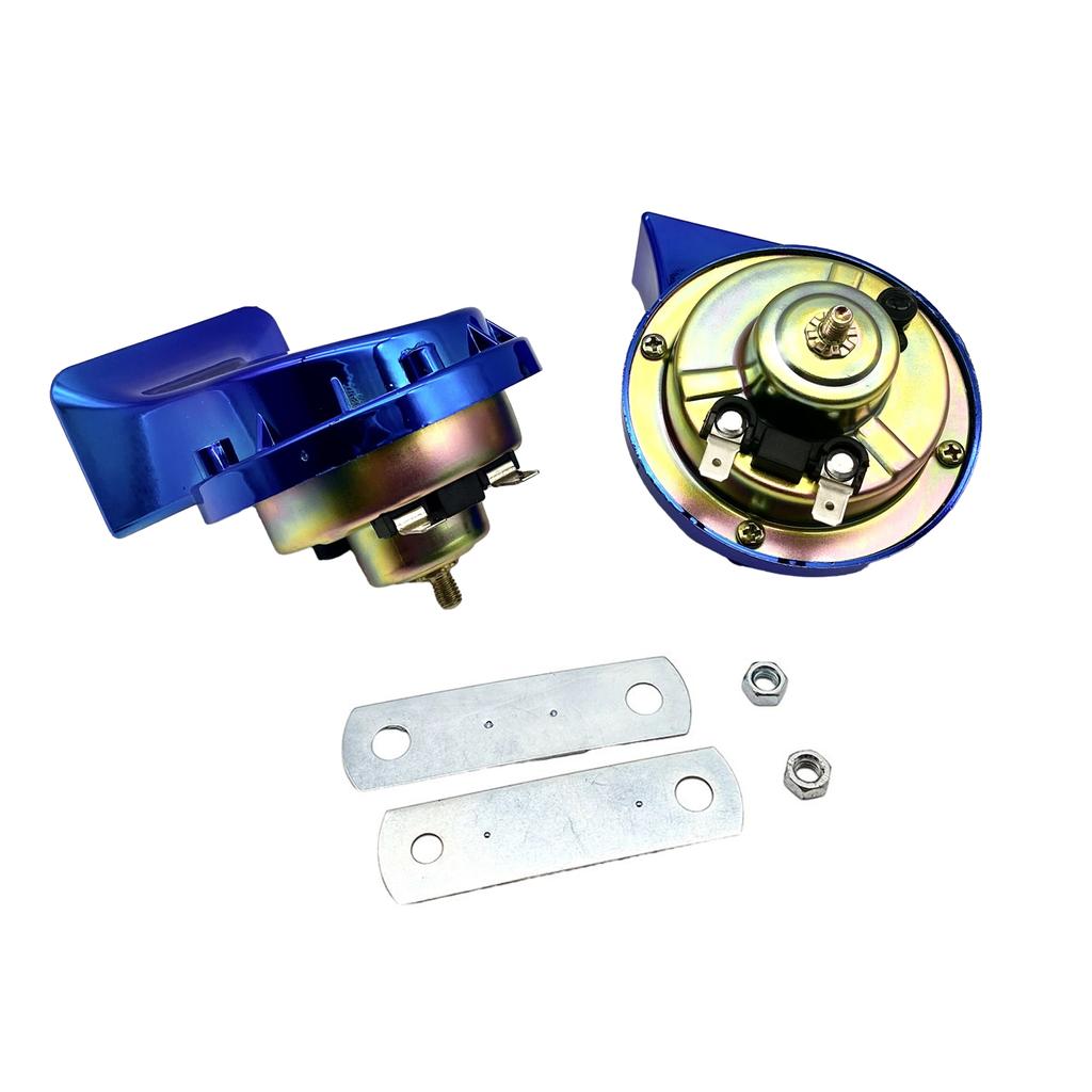 2 Stück Universelle laute Autohupe, DC 12 V, elektrische Schneckenzughupe, superlaute wasserdichte Drucklufthupe für Motorrad, Auto, LKW, SUV, Boot