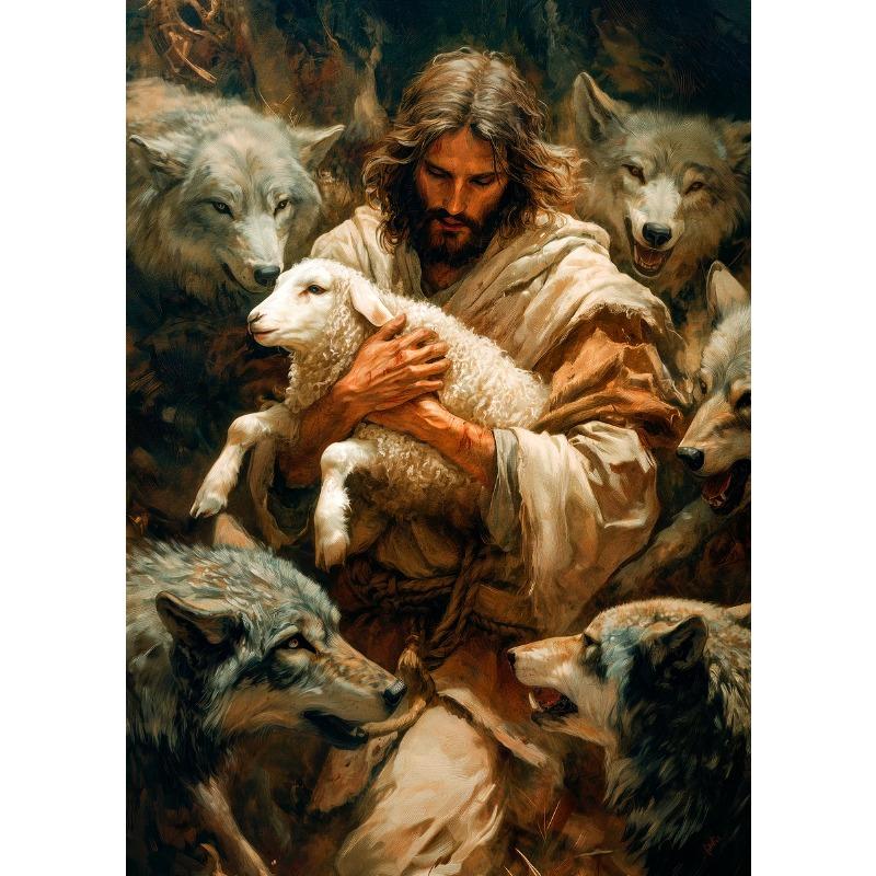 Retro Jesus Christus Poster Klassische Bibel Porträtdrucke Betendes Flehen Leinwandmalerei Wandbilder Heim Wohnzimmer Dekor