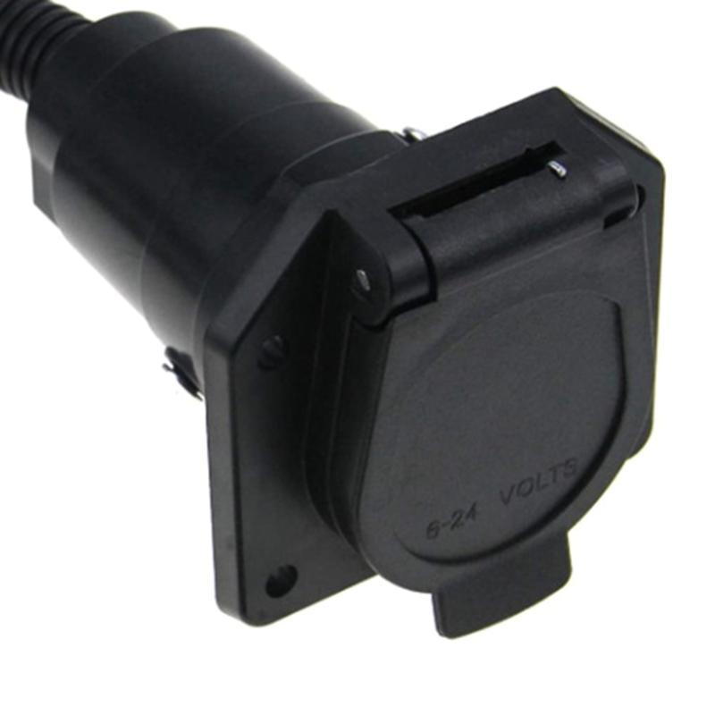 Universal Trailer Plug Adapter 5 Pin 7 Pin Double Head Connector 60cm ABS Construction Suitable for Vehicle Towing Compatibility