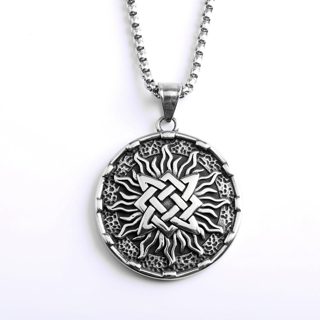 Викинг Славянский Нержавеющая Сталь Кулон Ожерелье Ретро Мужские Украшения Нордический Воин Медаль
