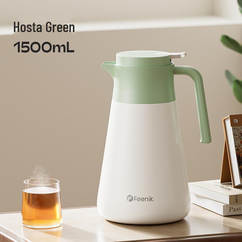 FEENIK316 Stainless Steel Large Capacity Insulated Hot Water Kettle with Simple Press Dispense for Home Use