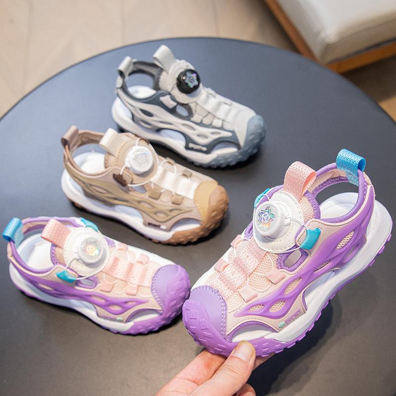 Children's Sports Sandals Summer 2025 New Soft-soled Fashion Girls Princess Shoes Hollow Boys Bag Head Beach Shoes