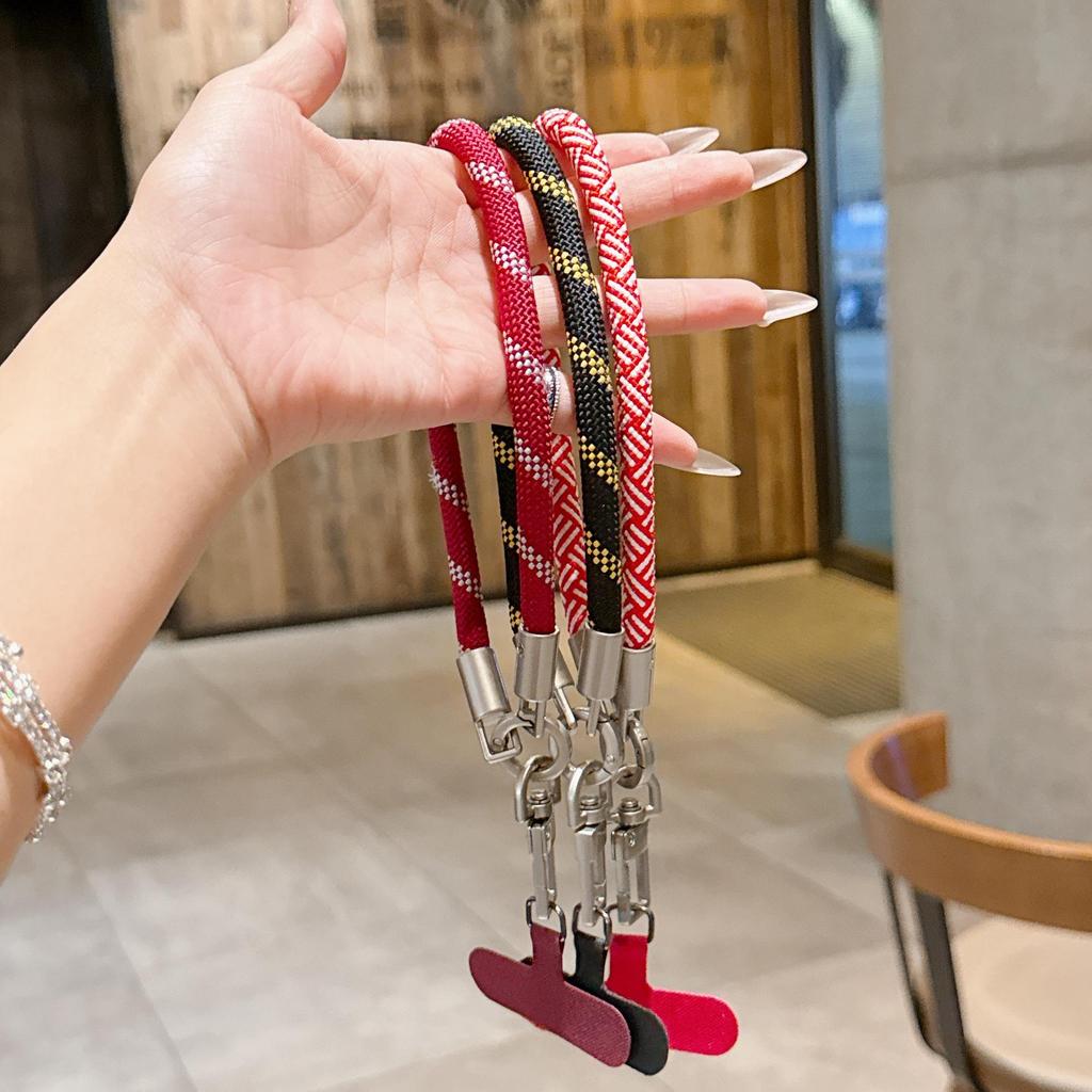 Buntes gewebtes Titan-Silber-Seil-Armband mit Wasserbecher-Aufnäher und Dopamin-Lanyard