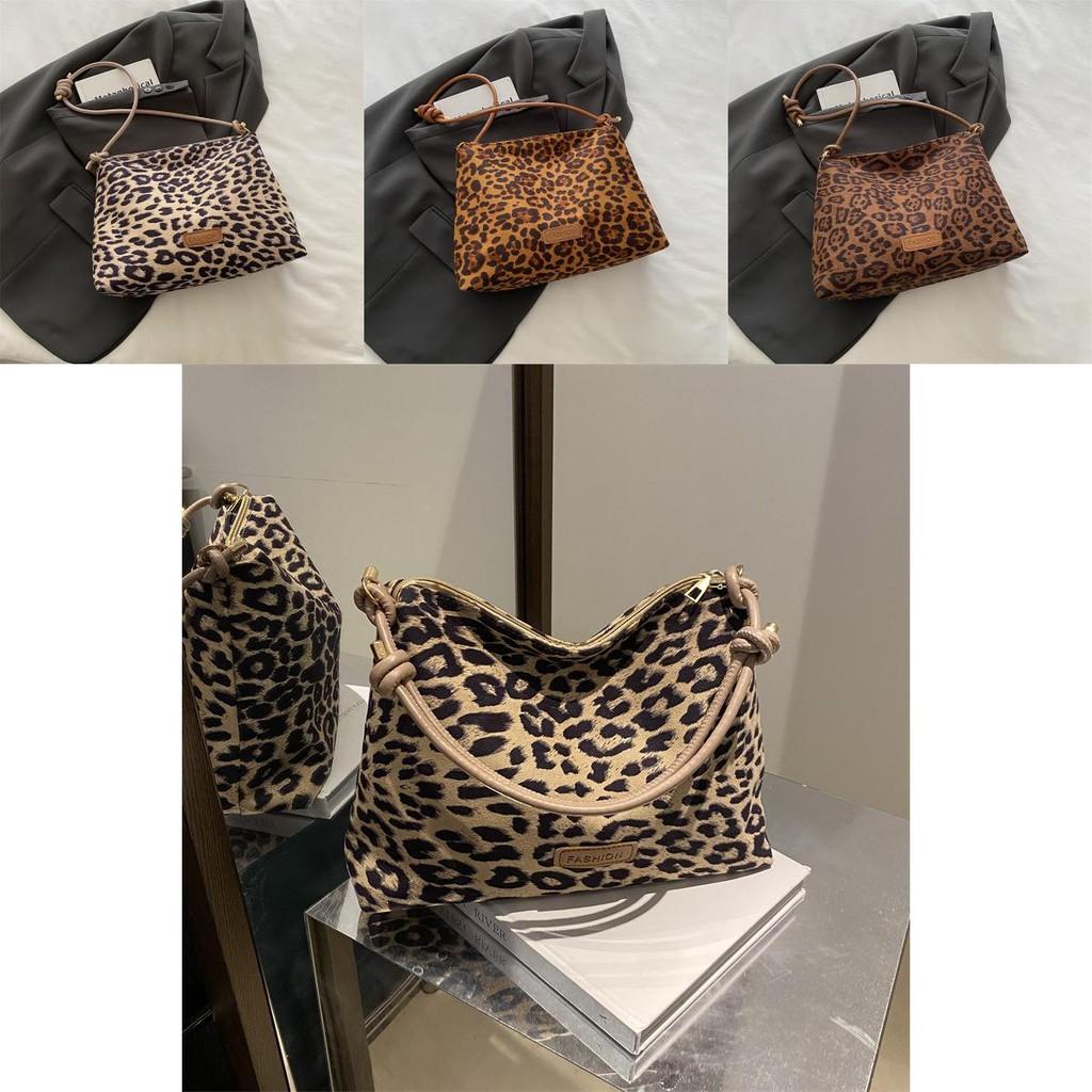 Stylish Leopard Print Large Capacity Tote Bag For Trendy Fashionable Commuting