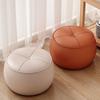 Luxury Pumpkin Round Stool, Minimalist Low Ottoman for Living Room Entryway