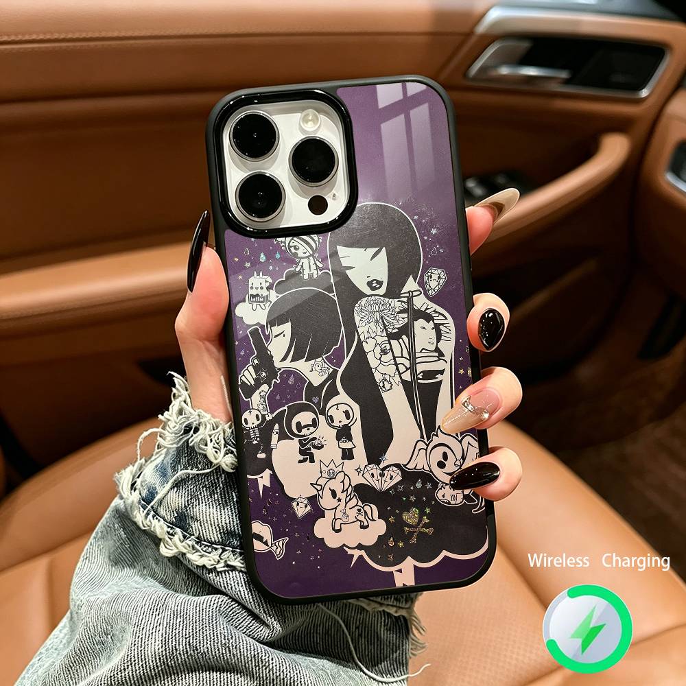 Retro Cute Vibe T-Tokidoki Art Phone Case For IPhone17 16 15 14 13 12 11 Pro Max 16/15/14Plus Wireless Charger Cover Funda