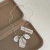 Brushed Metal Petal Fringed Necklace Female Niche Simple Personality Fashion Temperament Versatile Neck Chain Collarbone Chain