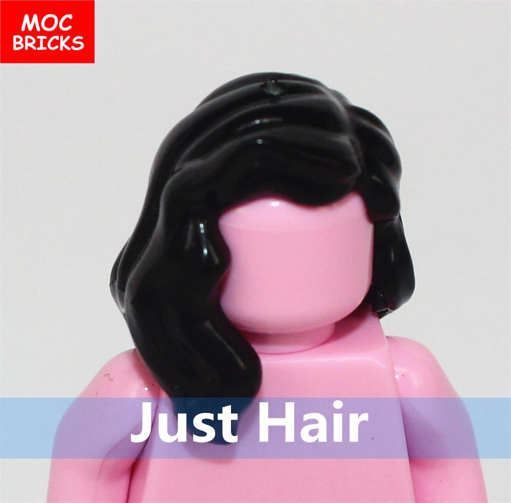 5 Stück/Los MOC Steine Weibliche Haare Zusammengebaute Partikel Bausteine Zubehör Kinderspielzeug Plastikpuppen