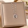 Women's Silver Titanium Steel Necklace with Micro-Inlaid Zircon - Elegant, Durable Clavicle Chain Jewelry