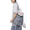 Star Cartoon Print Nylon Backpack With Waterresistant Design For Students And Casual Use