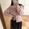 Korean Style Loose Lace Knit Cardigan for Women - Autumn/Winter Long Sleeve Sweater Top