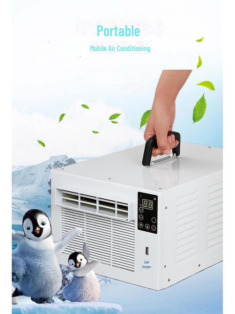 Mini aparat de aer condiționat portabil cu instalare gratuită - Include răcire pentru animale de companie, plasă de țânțari și accesorii pentru dulap, comandați individual