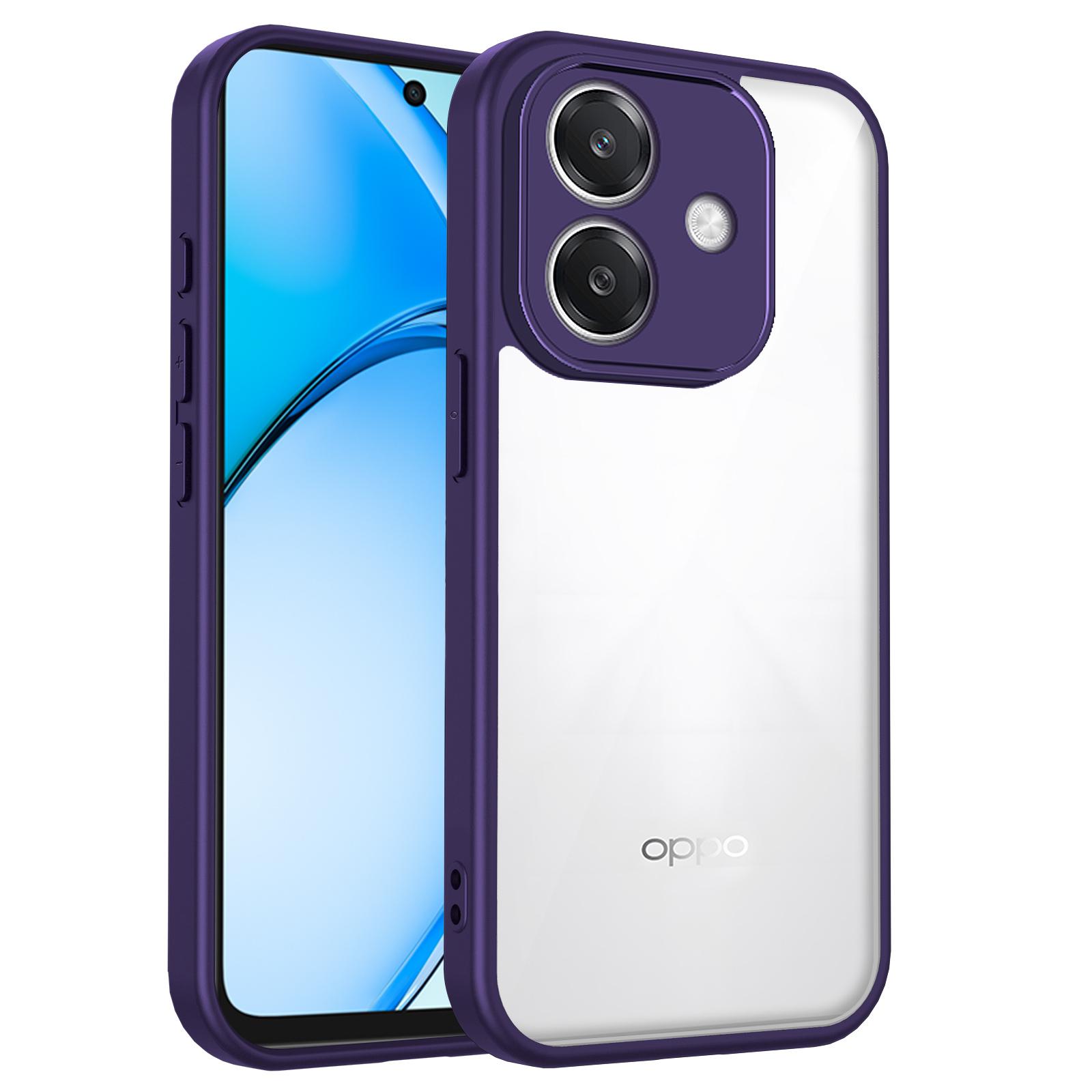 

Oppo A3 4G 2024 CPH2669 Case Air Cushion Shockproof Silicon Bumper Clear Matte Back Cover Hard Phone Case for Oppo A3 5G CPH2683 Pc + tpu&Oppo A3 4G 2024 фіолетовий