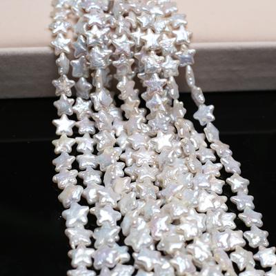 1String, White Natural Freshwater Pearls, Handmade Stars Pearl Beads for Jewelry Making DIY Necklaces, Bracelets Crafts (Beads 12×12mm, Length 36cm)