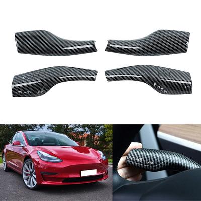 2 Pcs Gear Shift Cover Paddle Shifter Steering Wheel Extension Accessories for Tesla Model 3 Y 2017-2021 Auto Interior Mouldings