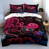 Colorful Cartoon Octopus and Creature Design Bedding Set (1 Duvet Cover, 2 Pillowcases, Duvet Not Included)