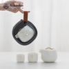 Portable White Ceramic Travel Tea Set