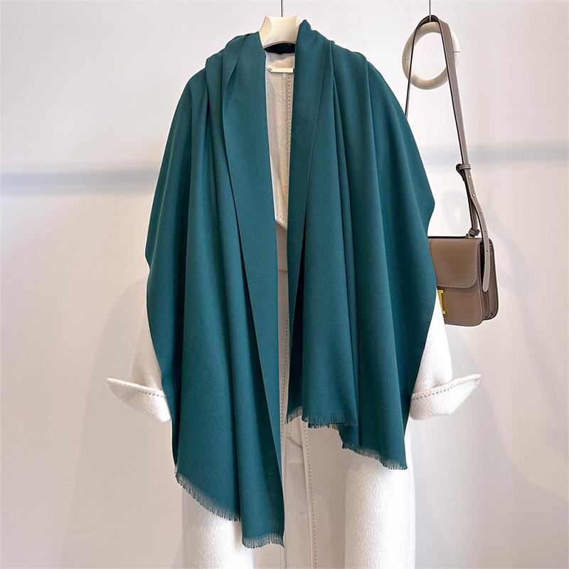 

Winter Poncho Women Scarf Long Warm Cashmere Scarves Hijab Solid Lady Shawl Wrap Female Pashmina Bandana Head Scarfs NEW 80x200cm