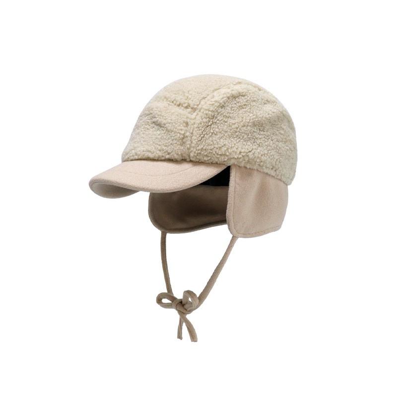 Warme Winter-Fleece-gefütterte Mütze mit breiter Krempe für Herren und Damen, winddicht, thermisch, zum Schutz der Ohren