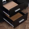 Multifunctional Office Cabinet with 360 degrees Wheels, for Printers and Files, in Black Wood 100x40x71cm