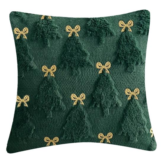 Christmas Pillowcase 3D Embroidery Tree Pattern Winter Holiday Throw Pillow Cushion Cover Festive Home Decor