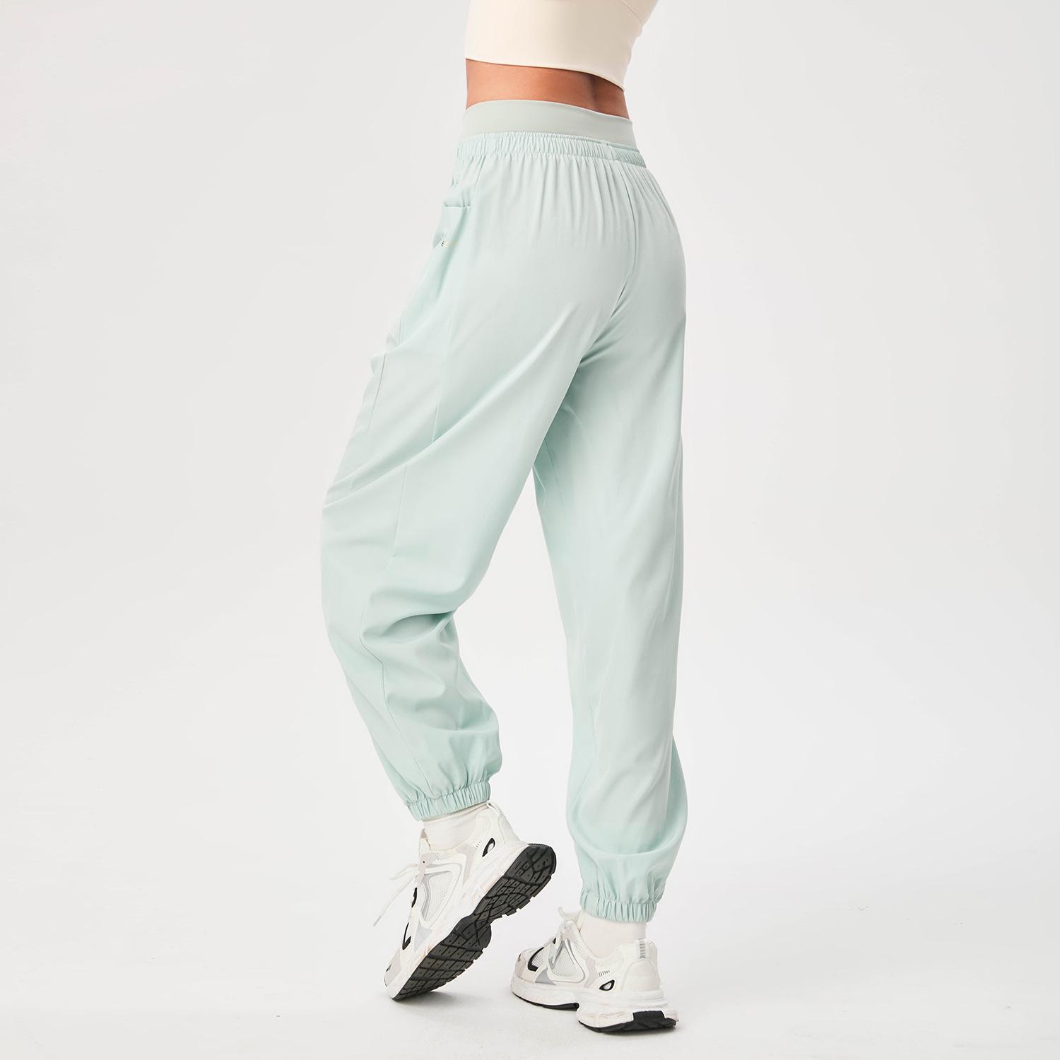 

Женские облегающие быстросохнущие брюки для йоги до щиколотки - Весна/Лето, с высокой посадкой, свободные спортивные, повседневные для бега, с манжетами. Medium зелёный