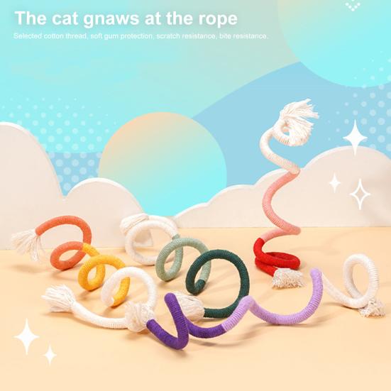 

1 Set Cat Toy Bite Resistant Teasing Toy with Catnip Teeth Cleaning Cotton Rope Cat Chewing Toy Pet Supplies