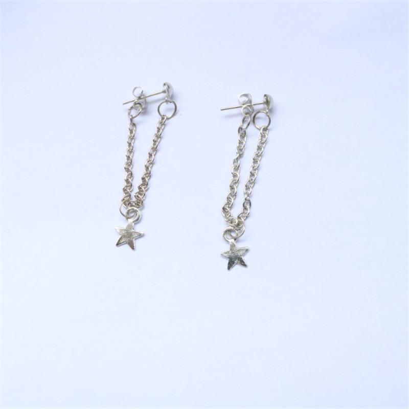 

Серьги-капли в европейском и американском стиле с цепочками-звеньями - Легкая роскошь и мода серебряный