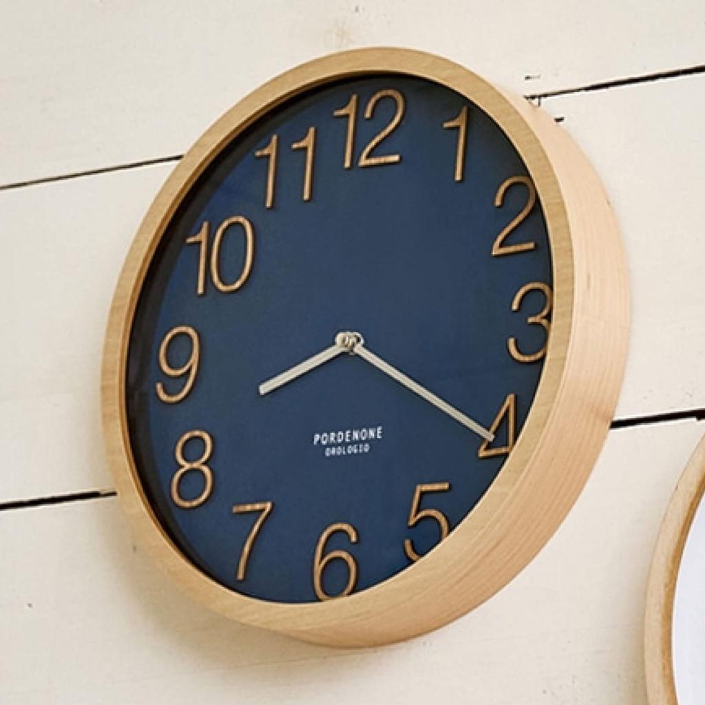 Interform Wall Prock Navy 30cm Diameter Clock, Radio-Controlled, CL-2940NV, Wood,