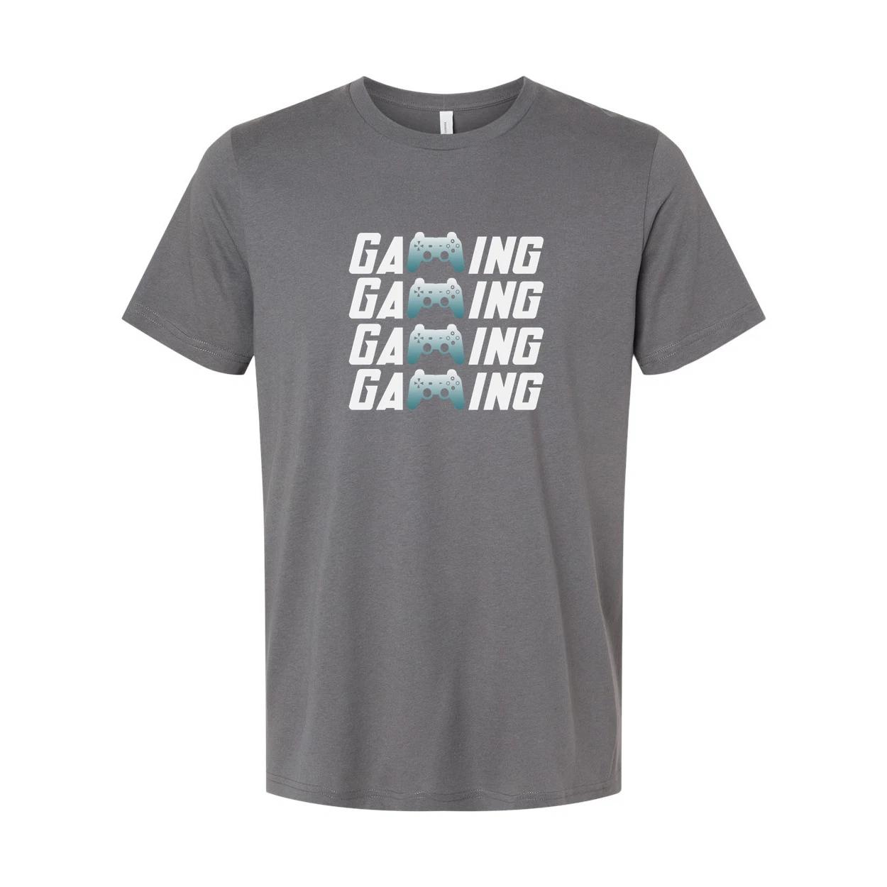 Unisex Gaming Graphic T Shirt With Repeating Controller Icon 2XL