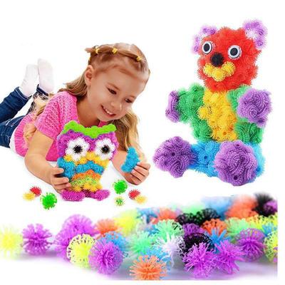 Colorful Plastic DIY Puff Ball Squeezed Creative Thorn Balls Handmade Kid Educational Toys