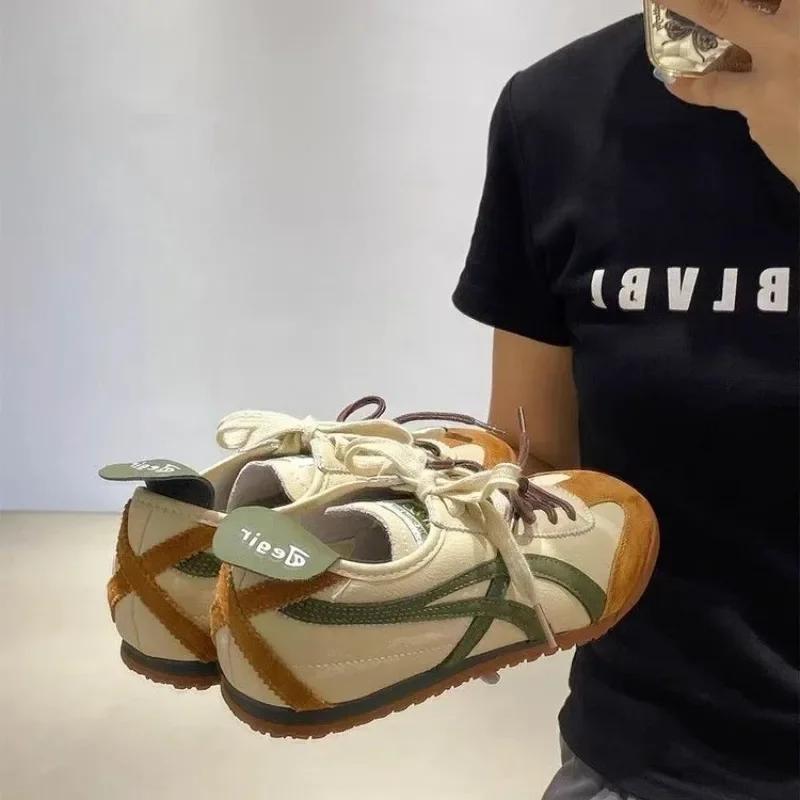 Women's Sneakers 2025 Spring and Autumn  Fashion Thick Cotton Root Roll Forrest Gump Casual Moral Training Shoes Women's Shoes