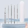 5pcs Stainless Steel Nail  Remover Set - Odorless Gel Peeler, Feet & Toenails - Manicure & Pedicure Care, Box