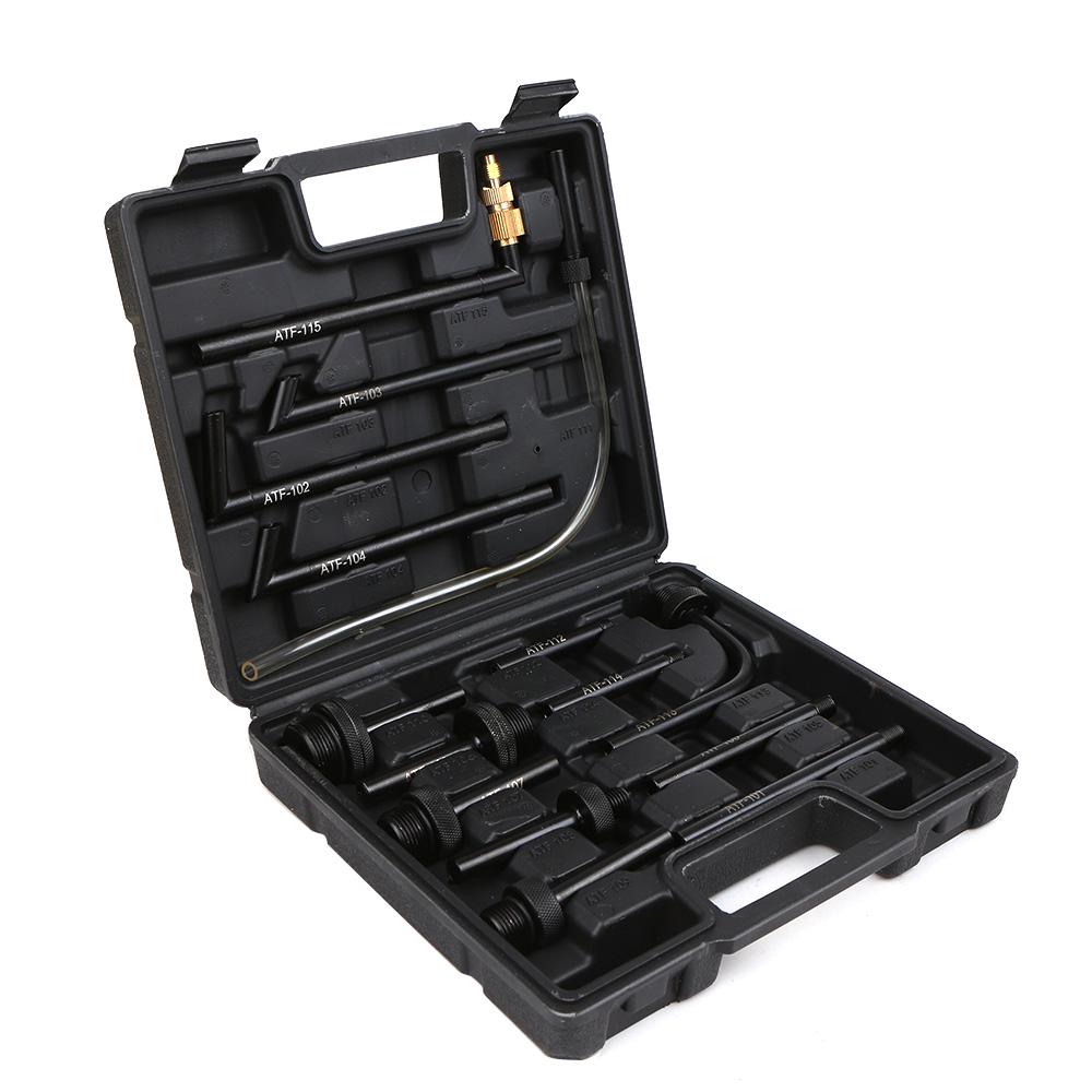 

Oil Extractor Pump Dispenser Tool Kit 7.5L Fluid Pump Includes 7.5L Bucket 15pcs ATF Adapters with Return Function Changing the Gear Oil