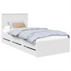 Bed Frame with Drawers White 75 X 190 Cm Engineered Wood