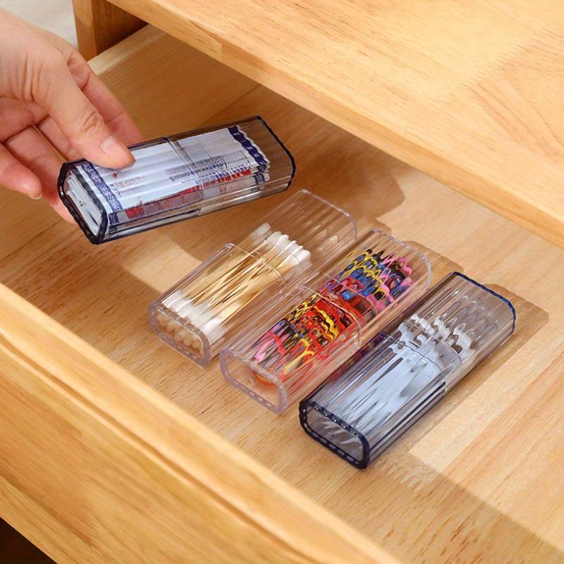 10PCS/1PC Clear Plastic Portable Storage Box - Compact Travel Organizer for Toothpicks, Swabs, Bandages, And Small Accessories