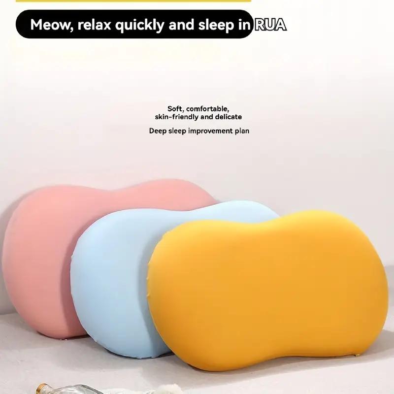 Cuscino a forma di pancia di gatto color macaron Cuscino di supporto per il collo per dormire facilmente Federa rimovibile Applicabile in Ufficio/Casa/Viaggio Cuscino funzionale