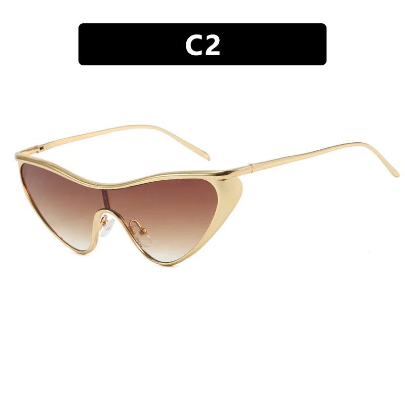 

Oversized Triangle Cat Eye Sunglasses Women For Men Retro Punk Luxury Brand Designer Outdoor Driving Popular Sun Glasses UV400 As the photo