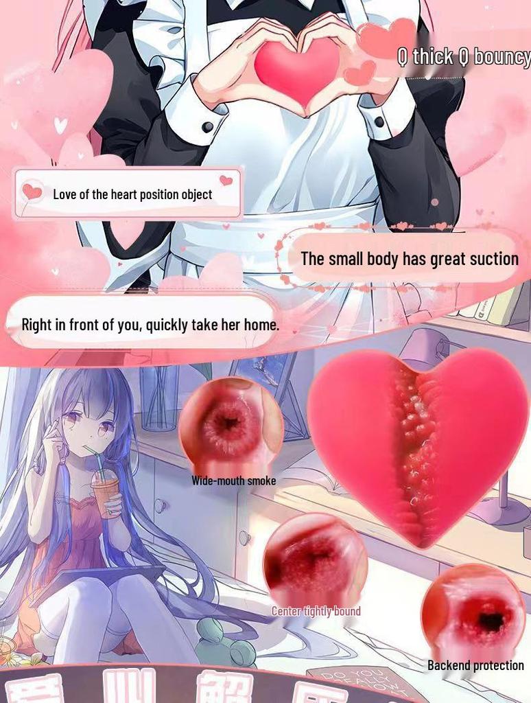 Heart-Shaped Decompression Squeeze Toy & Insertable Male Masturbator