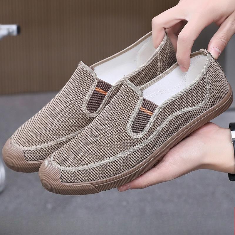 

New Style Canvas Shoes for MenCasual Outdoor Shoe Plus-size Are Comfortable for HikingWear-resistant Farmshoesrubber Shoes 38 хаки