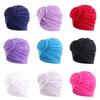 Women Turbans Hat Flower Knot Pre-Tied Twisted Braid Headwear Elastic Solid Color Handmade Bandanas For Women Gifts