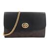 Borsa a tracolla in tela e pelle con stampa monogramma C classica, catena staccabile, borse da donna, nero 24280-IMAA8