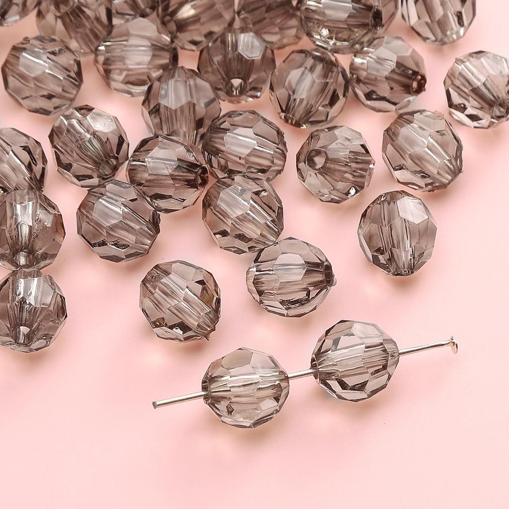 Handmade Beads Diamond-shaped Faceted Beads Acrylic Transparent Irregular Faceted Round Beads Beads DIY Bracelet Cell Phone Chain Jewelry Loose Beads