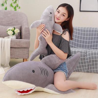 Large White Shark Plush Toy Pillow - Stuffed Animal Doll for Kids