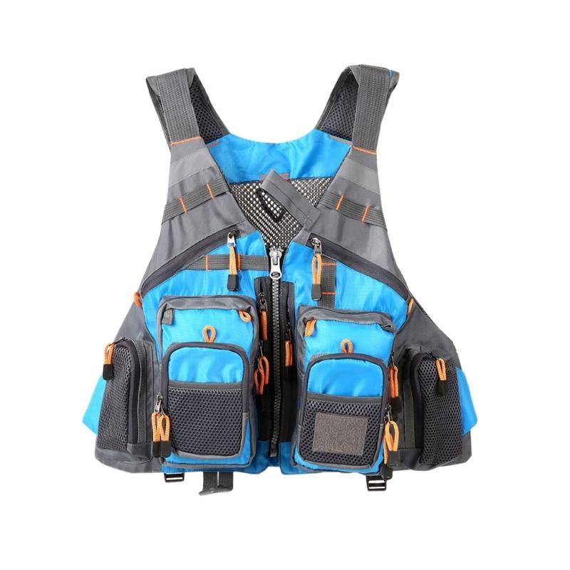 Multi Pokcet Waistcoat Jackets with Breathable Mesh Trout Fishing Gear Fly Fishing Vest Outdoor Stream Fishing Accessory