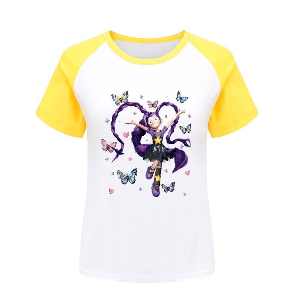 5599 Kinder Mädchen Lily Lovebraids Anime Print Raglanärmel T-Shirt Top