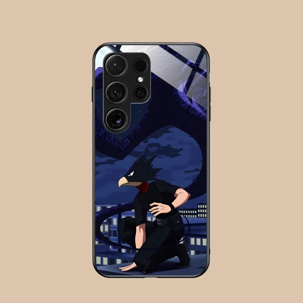 MHA Tokoyami Mobile Phone Case for Samsung Galaxy S26 S25 S24 S23 S22 S21 S20 Note20 Plus FE Ultra Glass Colorful Cover Luxury
