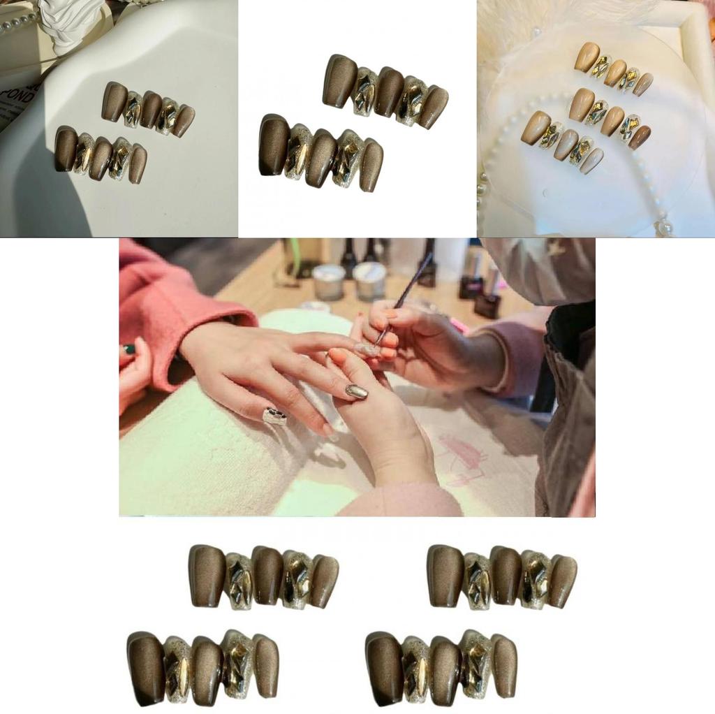 Elegant Cat Eye Flashy Luxury Nail Stickers Starry Sky Mini Size Xs S M L Manicure