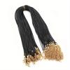 20Pcs 45cm Black Leather Braided Rope Necklaces with 5cm Extender Chain with Lobster Clasp String Cord DIY Jewelry Chains